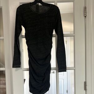 Elegant Black Long Sleeve Dress with shirred sides